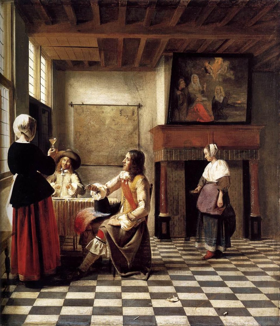 Pieter de Hooch — Trinkende Frau
